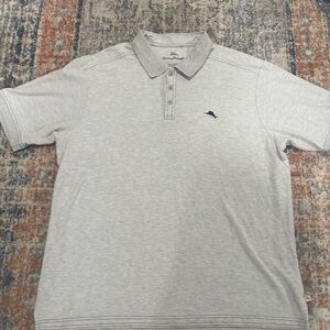 Tommy Bahama Light Gray Polo Shirt XL EXCELLENT condition